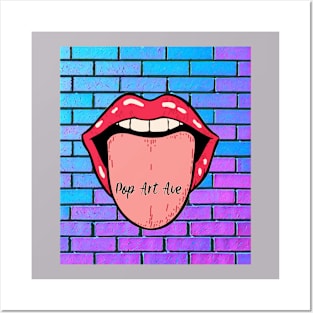 Tongue Out Brick Wall Pop Art Ave Posters and Art